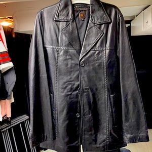 Men’s Long Black Leather Jacket